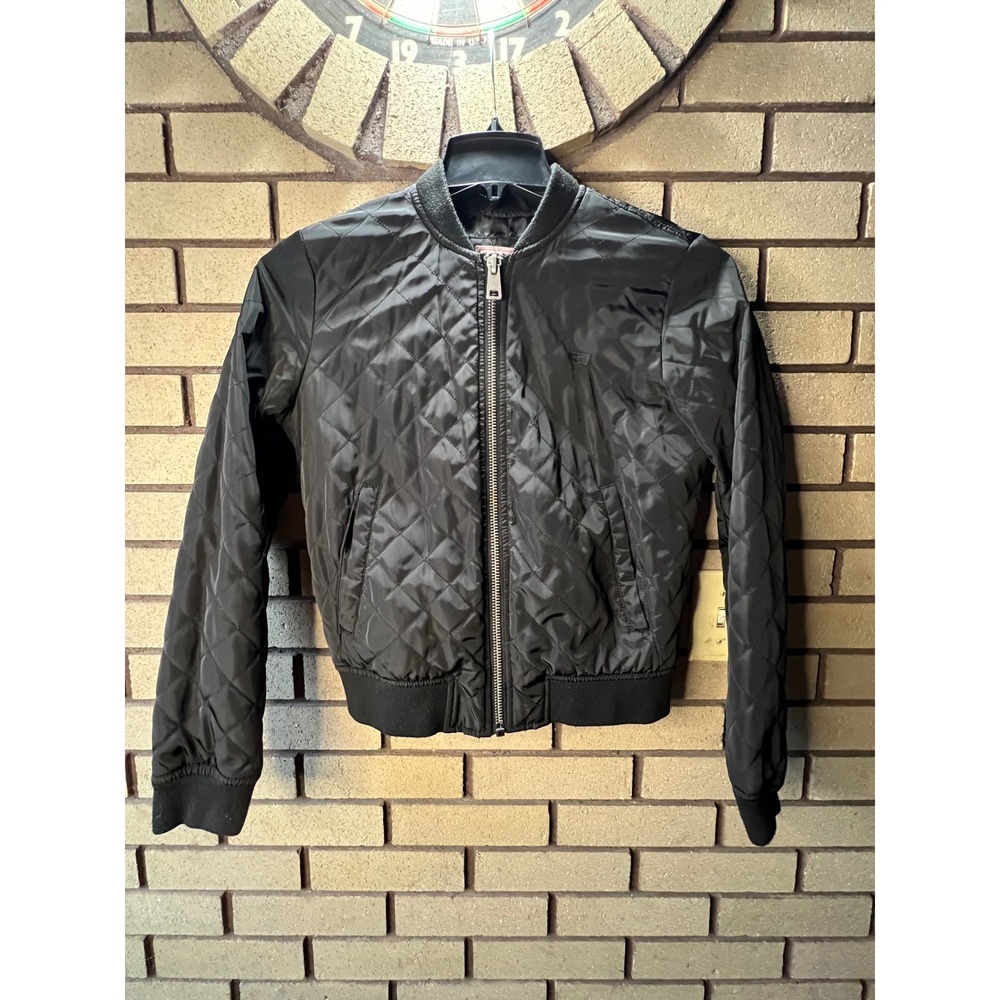 Levi Strauss & Co Womens Junior Black Quilted Bomber Jacket XS